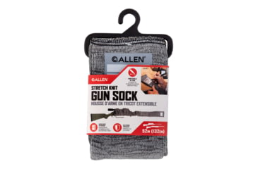 Image of Allen Stretch Knit Gun Sock w/Writeable ID Label for Rifles with Scopes and Shotguns, Silicone Treated, Gray, 52 in, 13167