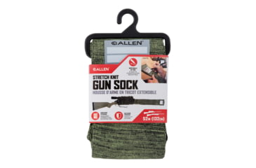 Image of Allen Stretch Knit Gun Sock w/Writeable ID Label for Rifles with Scopes and Shotguns, Silicone Treated, Green, 52 in, 13171