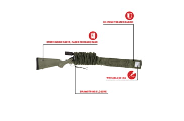 Image of Allen Stretch Knit Gun Sock w/Writeable ID Label for Rifles with Scopes and Shotguns, Silicone Treated, Green, 52 in, 13171