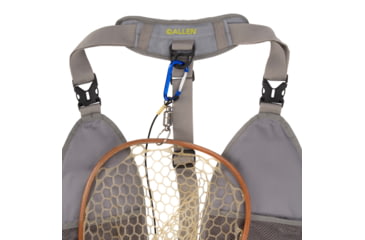 Image of Allen Ultra-Light Gallatin Strap Fly Fishing Vest, Fits up to 4 Tackle/Fly Boxes, 14 Accessory Pockets, Gray/Lime, 6370