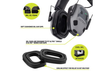 Image of Allen ULTRX Gel Ear Cup Replacement Pads, 1-Pair, Black, 4152