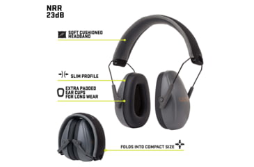 Image of Allen ULTRX Slim Profile Passive Earmuff, Gray, 4153