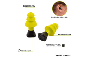 Image of Allen ULTRX Silicone Ear Plugs, 5-Pairs, Yellow, 4122