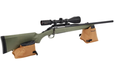 Image of Allen X-Focus Shooting Rest Combo Prefilled Front And Rear Bag, Polyester, Coyote with Black Accents, 18411