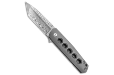 Image of Alliance Designs Alliance Designs Laconico EZE Flipper Knife Titanium 3" Damasteel, Gray, Damascus, adult, BHQ-89537
