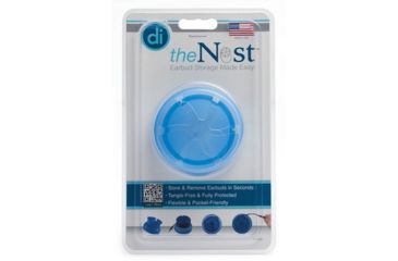 Image of Allsop The Nest TangleFree Earphone Earbud Case - Durable and Compact Storage System, Blue 4100500