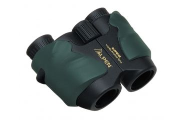 Image of Alpen Pro Compact 10x25 Porro Prism Rubber Armored Binoculars, Green w/Strap 268