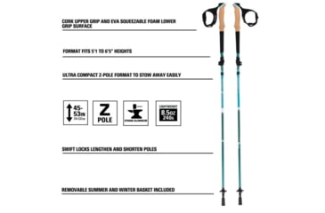 Image of Alpha Aluminum Trekking Poles 1Pr, Glacier Melt, 1410045