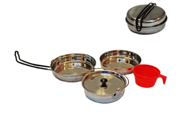 Image of Alpine Mountain Gear Stainless Steel Mess Kit, 4pcs, AMGMKSET