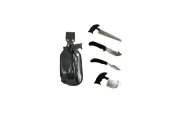 Image of Altan Outdoor Skinning Knife Set, 3 x Knives, 1 x Saw, 4.5 in Gut Hook, 3.25in Skinner, 3.5in Caper, 7in Saw, Black, A-KNF-007