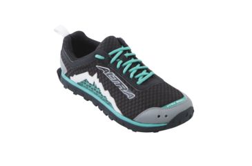 Image of Altra Arrows Lone Peak 1.5 Trail Running Shoe - Women's-Black/Pool Green-Medium-6.5 US