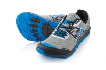 Image of Altra Arrows Superior 1.5 Trail Running Shoe - Men's-Grey/Blue-Medium-10.5 US