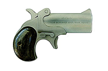 Image of American Derringer Model-10 Pistol, .38 Special, 3in barrel, alloy frame, wood grip, 2-barrel, blade front, 2 round magazine, ADM10-.38 SP-3-1-FRRMPG