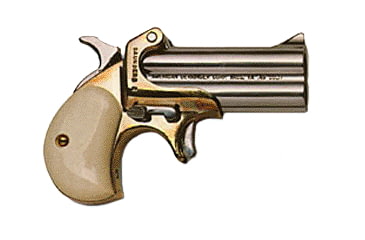 Image of American Derringer M-1-Texas-Commemorative Pistol, .45 Colt, 3in barrel, brass frame, stag horn grip, 2-barrel, blade front, 2 round magazine, AD-M-1 TC-.45C-3-1-FRRMPG