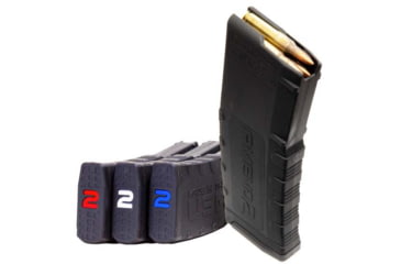 Image of Amend2 Mod-2 Magazine Pack of 3, AR-15/M4/M16, 5.56x45mm NATO/.223 Remington, 30 Round, Black with Red, White and Blue Internals, 3PACK556BLK30-30RD
