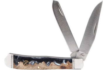 Image of American Buffalo Knife Abkt Roper Lahar Series 2blade Trapper 3.25 Wood Resin Hndl