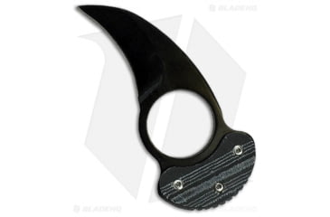 Image of American Buffalo Knife Saber Neck Fixed Blade Knife, 1.50in, 8Cr13MoV Stainless Steel, Hawkbill Blade, G10 Gray Handle, Black/Gray, 3.50in, BHQ-79355