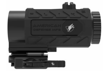 Image of American Defense Manufacturing Flik5 Fixed Power 5X Magnifier w/ ADM Transition Mount and Titanium Lever, Black, Medium, FLIK-5X, EDEMO1