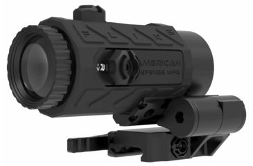 Image of American Defense Manufacturing Flik5 Fixed Power 5X Magnifier w/ ADM Transition Mount and Titanium Lever, Black, Medium, FLIK-5X, EDEMO1