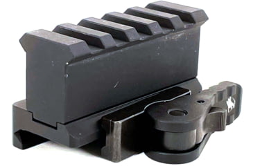 Image of American Defense Manufacturing Picatinny Riser Mount, 5LUG Rail Slots, .875 in Mount Height, Standard Legacy Lever, Black, AD-170-VPG-TALL-5LUG-STD