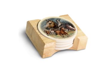 Image of American Expedition Stone Coaster Set, Mustang Collage 4011961