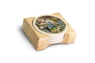 Image of American Expedition Stone Coaster Set, Bass Collage 4011962