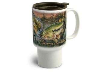 Image of American Expedition Stoneware Travel Mug, Bass Collage 4006274
