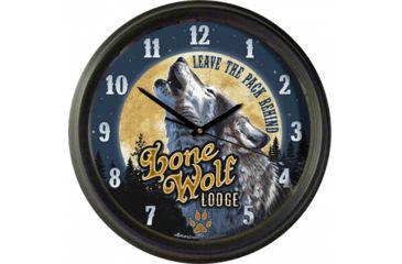 Image of American Expedition Vintage Clock With Lone Wolf Lodge 4010737