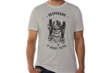 Image of American Gun Craft Desperado Gray T-Shirt with Black Print, Large, gpf-12293
