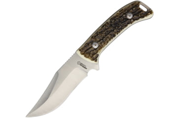 Image of American Hunter Imitation Stag Hunter Knife, 4 satin finish stainless blade, Imitation stag handle, SK17022