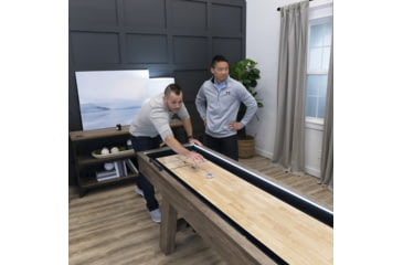 Image of American Legend 9ft Brookdale Light Up Shuffleboard w/ Bowling, Woodgrain, AL5002W