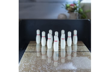 Image of American Legend 9ft Brookdale Light Up Shuffleboard w/ Bowling, Woodgrain, AL5002W