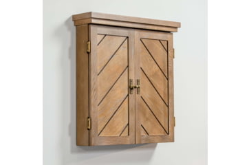 Image of American Legend Charleston Bristle Dartboard Cabinet Set, Wood grain, D4401W