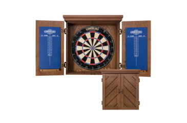 Image of American Legend Charleston Bristle Dartboard Cabinet Set, Wood grain, D4401W