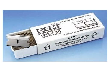 Image of American Safety Razor Razor Blades, American Safety Razor 62-0165 Stainless Steel Blades Single-Edge Blades, Aluminum Spine