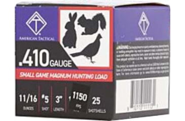 Image of American Tactical Imports Hunting .410 Gauge 2 1/2 in 11/16 oz 5 Shot, Shotgun Ammo, 25 Rounds, ATIAC41035