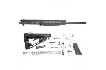 Image of American Tactical Imports Mil-Sport AR-15 5.56/.223 Rifle Kit w/ 16in Barrel, Complete Poly Upper, 10in Quad Rail, 6 Position Stock, Standard LPK, No Trigger Guard, ATIRKT03