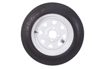Image of Americana Tire And Wheel Economy Radial Tire And Wheel St205/75R14 C/5-Hole Pinstripe Spoke Rim, White, 32153
