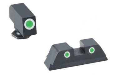 Image of AmeriGlo Classic Tritium Sight Set for Glock, Model 42/43/43X/48, Tritium Green, Black, GL430
