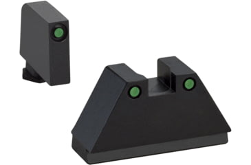 Image of AmeriGlo 3XL Tall Green Tritium 3 dot sight set black outlines .365in F .451in R, Fits all Glock Except 42 &amp; 43, 3XL, up to 0.341in DH, GL-815