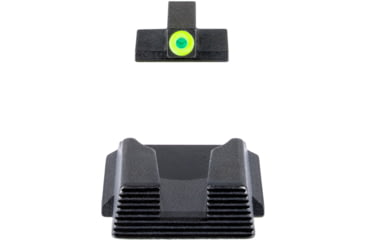 Image of AmeriGlo Protector Tritium Square-Notch Pistol Night Sight Set, Smith &amp; Wesson Bodyguard 2.0, LumiGreen Front Sight Outline, Black, SWBG-705