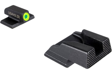Image of AmeriGlo Protector Tritium Square-Notch Pistol Night Sight Set, Smith &amp; Wesson Bodyguard 2.0, LumiGreen Front Sight Outline, Black, SWBG-705