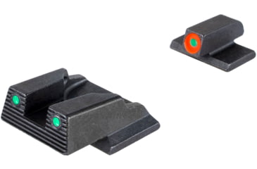 Image of AmeriGlo Trooper Tritium Square-Notch Pistol Night Sight Set, Smith &amp; Wesson Bodyguard 2.0, LumiGreen Front Sight Outline, Black Outline Rear Sight, Black, SWBG-823