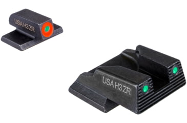 Image of AmeriGlo Trooper Tritium Square-Notch Pistol Night Sight Set, Smith &amp; Wesson Bodyguard 2.0, LumiGreen Front Sight Outline, Black Outline Rear Sight, Black, SWBG-823