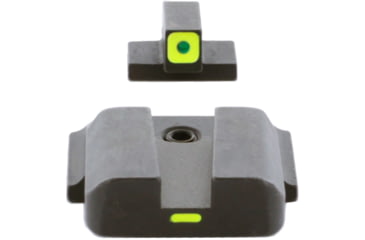 Image of AmeriGlo CAP set Tritium Front Painted Rear MP Shield ProGlo Square Front, LumiLime and Lumi Painted Line Rear SW-618