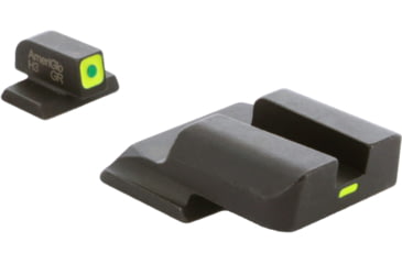 Image of AmeriGlo CAP set Tritium Front Painted Rear MP Shield ProGlo Square Front, LumiLime and Lumi Painted Line Rear SW-618