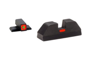 Image of Ameriglo Cap Sight for Bersa BP9,40,380,Green Tritium Lime Green Lumi Square Outline Front,Red Lumi Line Non Tritium Rear BS-615
