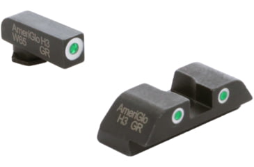 Image of AmeriGlo Classic 3 Dot Night Sight Set, Glock 17/19/19x/26/34 Gen 5, Green Front, GL-5113