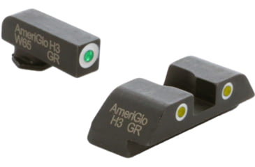 Image of AmeriGlo Classic 3 Dot Night Sight Set, Glock 17/19/19x/26/34 Gen 5, Yellow Front, GL-5115