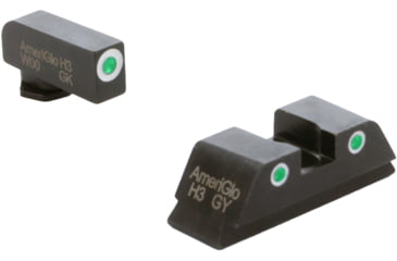 Image of AmeriGlo Classic 3 Dot Tritium Night Sight Set for Walther PDP w/Front Green Tritium White Outline/ Rear Green Tritium Black Outline, WA-119